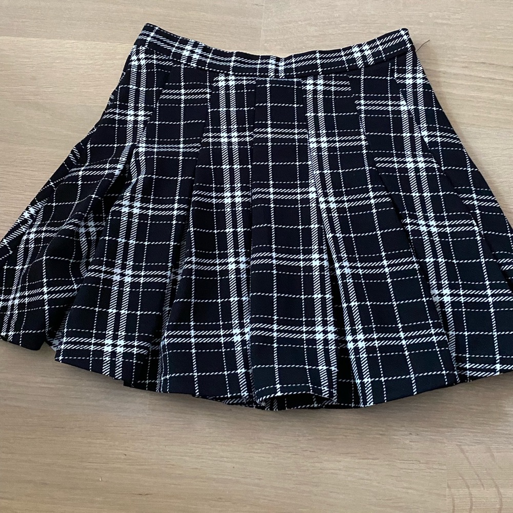 black and white checkered skirt